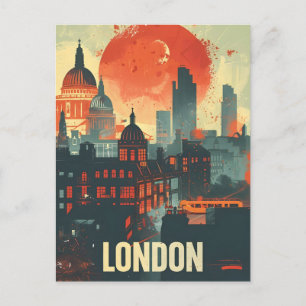 London Dark Vintage Kunst Postkarte