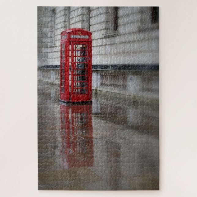 London, das nennt - roter Telefon-Kasten - 20x30 - Puzzle (Vertikal)