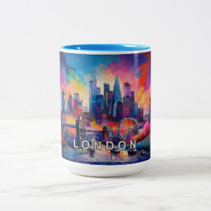 London Die große Rauchskyline Zweifarbige Tasse