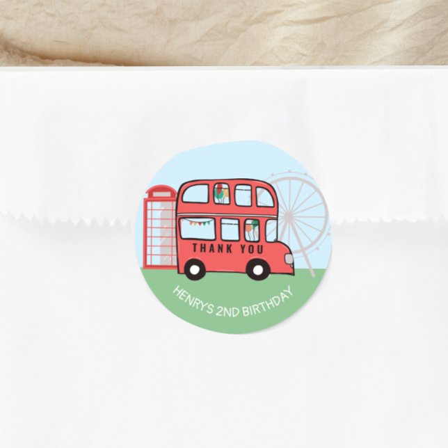 London Double Decker Bus Kindergeburtstag Sticker (Von Creator hochgeladen)