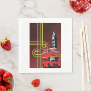 London Double Decker Bus Napkins Serviette