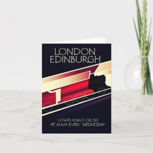 London Edinburgh Locomotive Vintages Poster Feiertagskarte