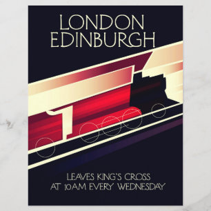 London Edinburgh Lokomotive im Vintage-Stil Poster