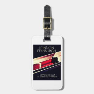 London Edinburgh Lokomotive im Vintage-Stil Poster Gepäckanhänger