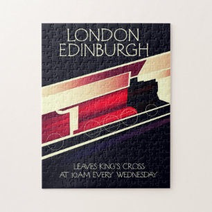 London Edinburgh Lokomotive im Vintage-Stil Poster Puzzle