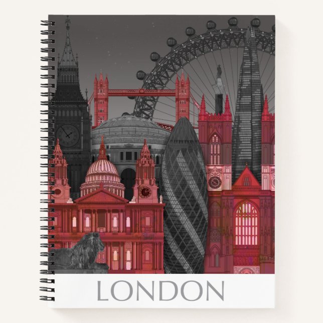 London Elevations by Night - Red Notizbuch (Vorderseite)