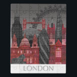 London Elevations by Night - Red Puzzle<br><div class="desc">London Elevations by Night Red by Fab Funky. In einem rot-grauen Farbschema werden die berühmten Londoner Sehenswürdigkeiten nachts präsentiert.</div>