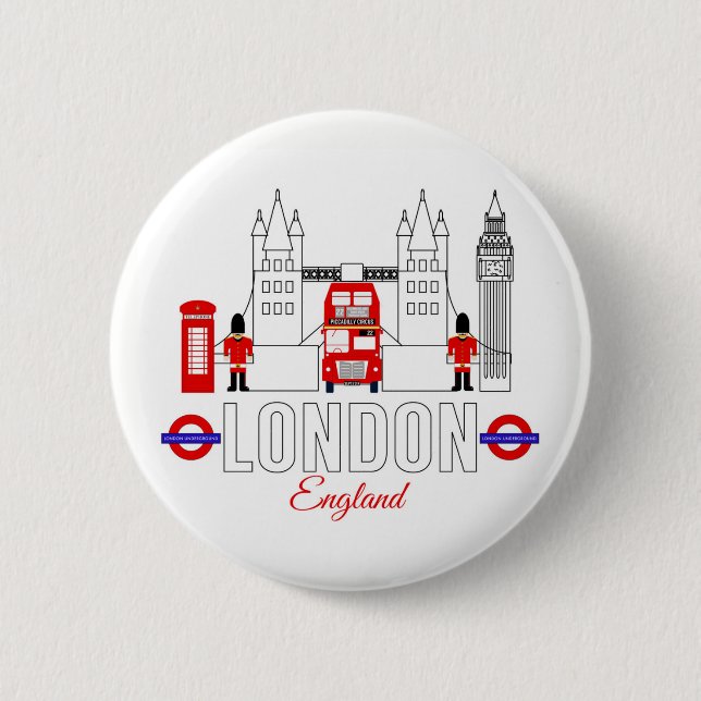 London, England, Abzeichen Button (Vorderseite)
