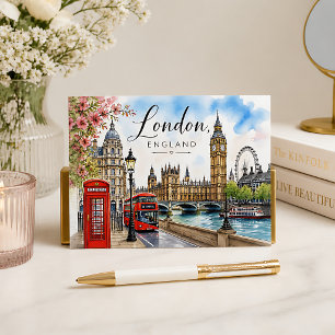 London England Aquarell Postkarte