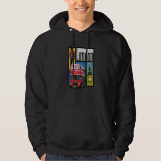 London England Big Ben Double Decker Queens Guard Hoodie