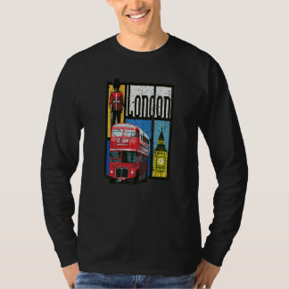 London England Big Ben Double Decker Queens Guard T-Shirt