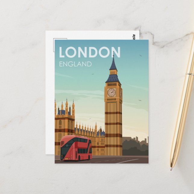 Artery8 Grußkarte 'Big Ben In London An Einem Regnerischen Tag' – 17,5 X 12,5 Cm, Blanko Innen, Mit Umschlag