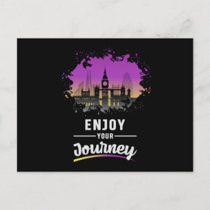 London England City Cityscape Skyline Funny Gesche Postkarte