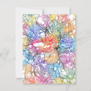 London England City Map Postkarte