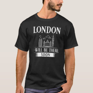 London England City Skyline Karte T-Shirt