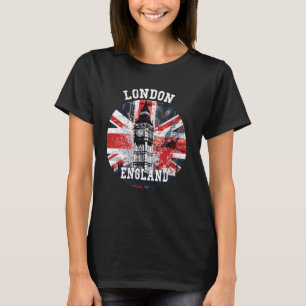 London England City Vintag Souvenir Tourist Clock T-Shirt