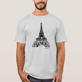 London England, das den Eiffelturm kennzeichnet T-Shirt