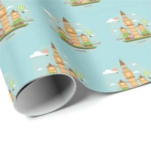 London England Geschenkverpackungspapier mit Thema Geschenkpapier