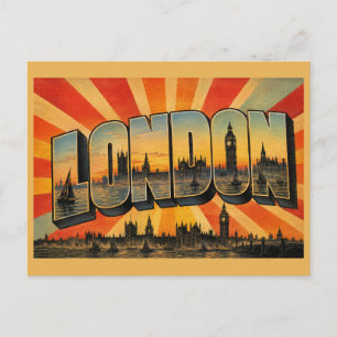 London England Gothic Flussufer Vintage Kunst Postkarte