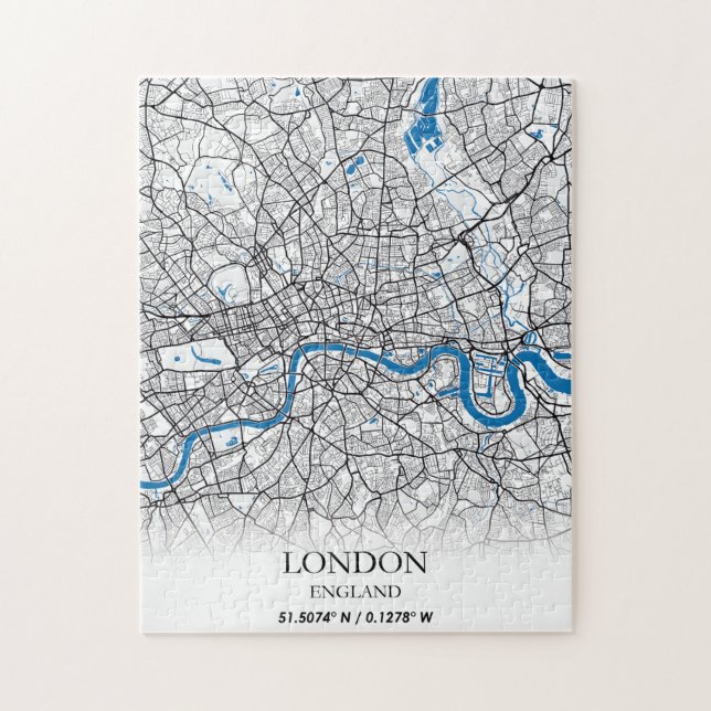 London England Großbritannien City Map Travel Puzzle (Vertikal)