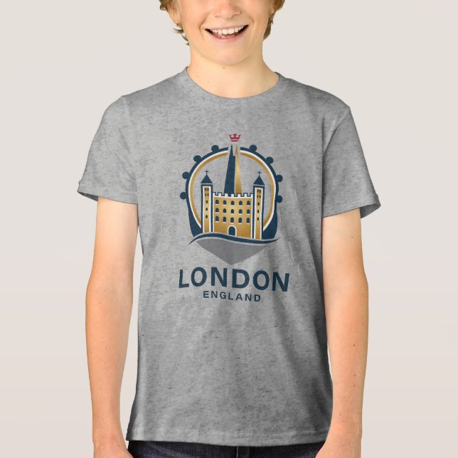 London England Großbritannien Tri-Blend Shirt (Vorderseite)