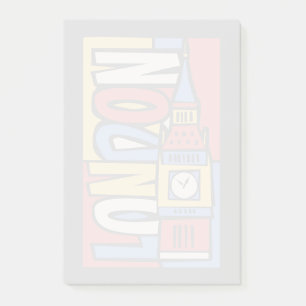 London, England Lebhaftes Handrawn Design Post-it Klebezettel