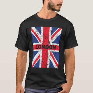 London England mit Union Jack Flag gestört Sou T-Shirt