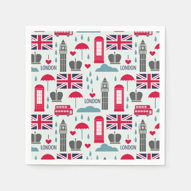 London, England, Napkins Serviette (Vorderseite)