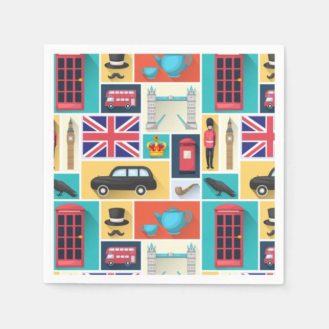 London, England, Napkins Serviette (Vorderseite)