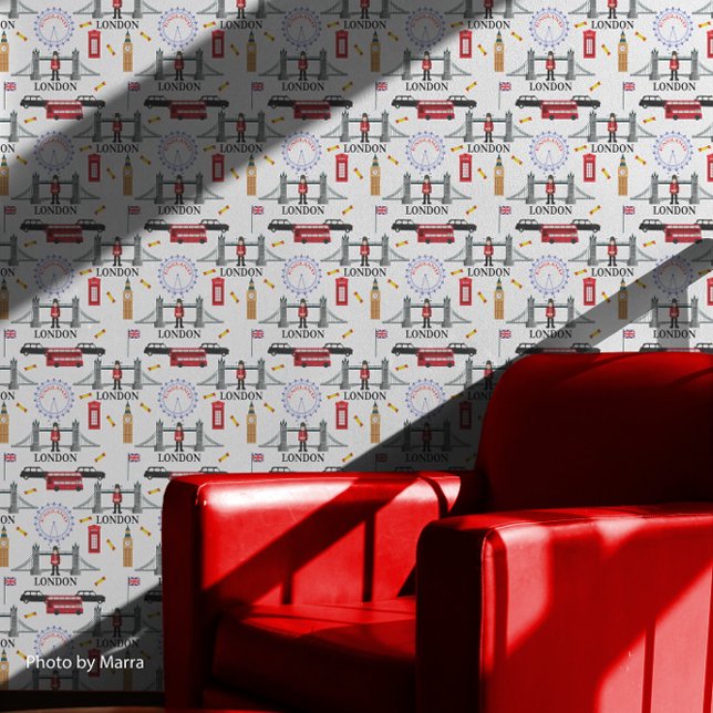 London England Queens Guard English Pattern Tapete (London England Queens Guard English Pattern Wallpaper)
