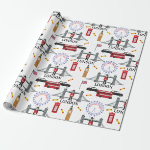 London England Queens Guard English Pattern Wrappi Geschenkpapier