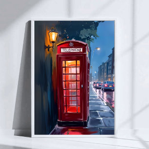 London England Red Telefone Booth Travel Art Poster