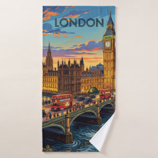 London England Reise Kunst Vintage Badhandtuch Set