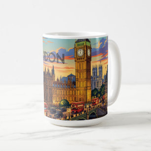 London England Reise Kunst Vintage Kaffeetasse