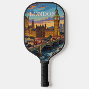London England Reise Kunst Vintage Pickleball Schläger
