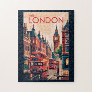 London England Reise Kunst Vintage Puzzle