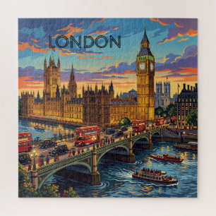 London England Reise Kunst Vintage Puzzle