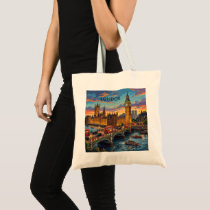 London England Reise Kunst Vintage Tragetasche