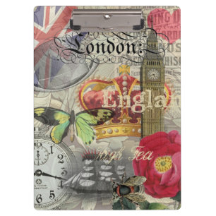 London England Reise Vintage Europa Kunst Klemmbrett