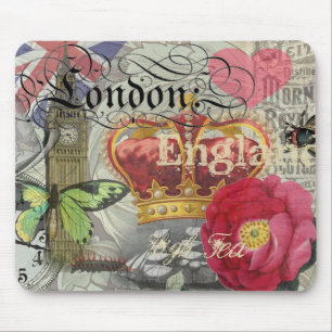 London England Reise Vintage Europa Kunst Mousepad