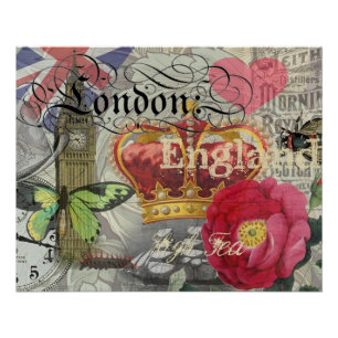 London England Reise Vintage Europa Kunst Poster