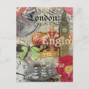 London England Reise Vintage Europa Kunst Postkarte