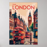 London England Reiseart Vintag