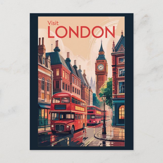 London England Reiseart Vintag Postkarte (Vorderseite)