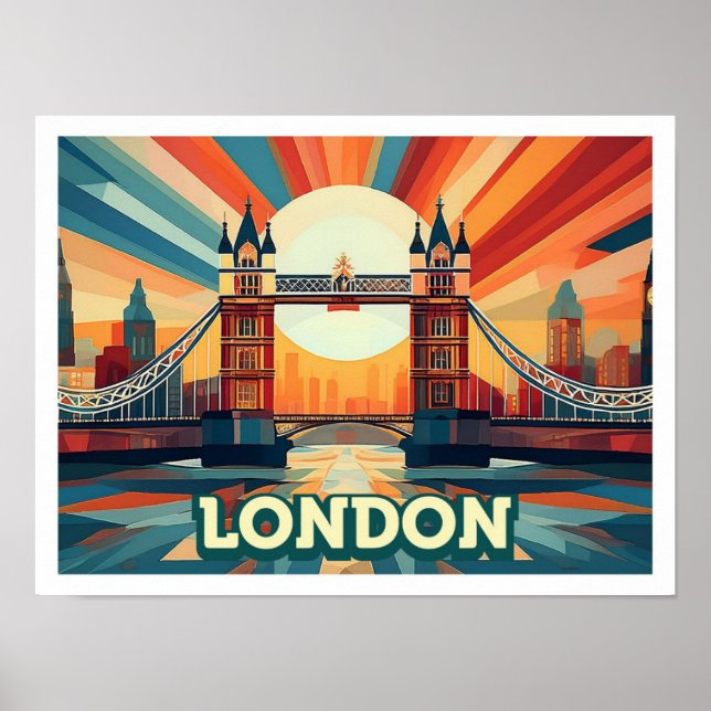 London England Reisen künstlerisch bunt Poster (Vorne)
