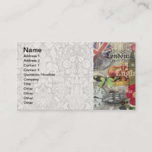 London England Reisen Vintag Europe Art Visitenkarte