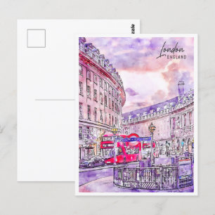 London England Reiseort Wasserfarbe Postkarte