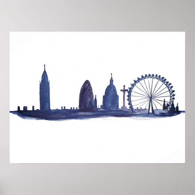 London England Reiseziel Skyline Vintag Poster (Vorne)