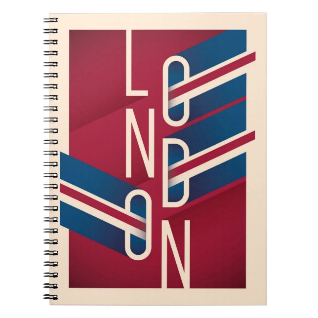 London, England| Retro Illustrierte Typografie Notizblock (Vorderseite)