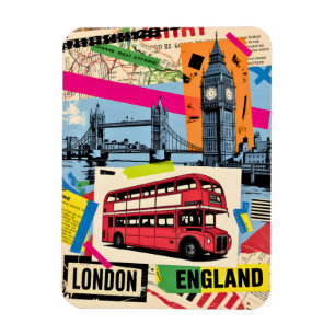 London England Retro-Pop-Art Vintage-Bus-Reise Magnet